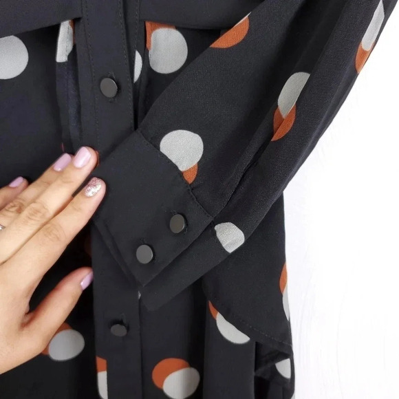 Sabié Sheer Panel Peplum Shirt Dress - Picture 6 of 12